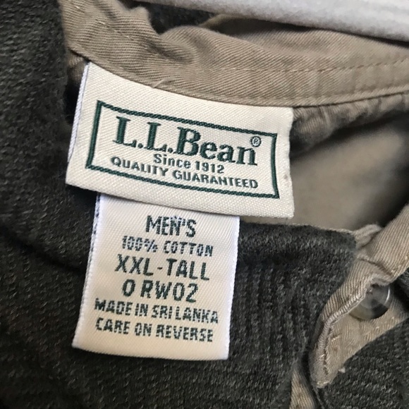 L.L.Bean Gray Button Collar Fisherman Sweater Men Size XXL Tall Long Sleeve polo - Picture 2 of 6